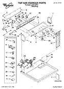 TOP AND CONSOLE PARTS Diagram and Parts List for LGR6646PW0  Whirlpool Dryer