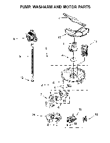 Pump, washarm and motor parts Diagram and Parts List for 66514549N711  Kenmore Dishwasher