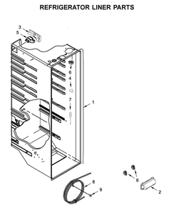Refrigerator Liner Parts Diagram and Parts List for WRS315SDHZ04  Whirlpool Refrigerator