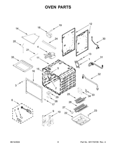 Oven Parts Diagram and Parts List for KFGC506JMH07  KitchenAid Range