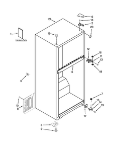 Cabinet Parts Diagram and Parts List for W6RXNGFWS02  Whirlpool Refrigerator