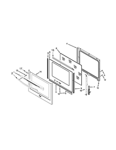 Door Parts Diagram and Parts List for WEE760H0DH0  Whirlpool Range
