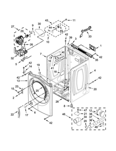 Cabinet Parts Diagram and Parts List for WGD97HEDU1  Whirlpool Dryer