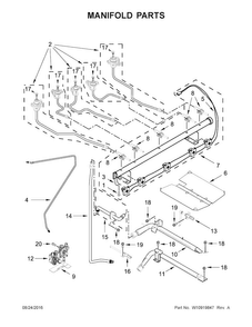 Manifold Parts Diagram and Parts List for WFG745H0FS1  Whirlpool Range
