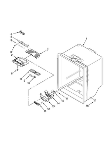 Refrigerator Liner Parts Diagram and Parts List for GX5FHDXVY010  Whirlpool Refrigerator
