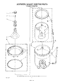 AGITATOR, BASKET AND TUB Diagram and Parts List for LA6300XTF0  Whirlpool Washer