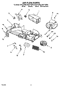 AIR FLOW PARTS Diagram and Parts List for GH6177XPB0  Whirlpool Microwave