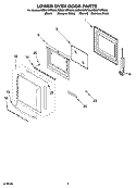 LOWER OVEN DOOR PARTS Diagram and Parts List for RBD275PRT00  Whirlpool Wall Oven