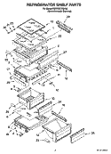 REFRIGERATOR SHELF PARTS Diagram and Parts List for KSRW25CTMK00  KitchenAid Refrigerator