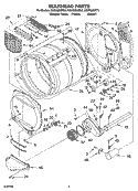 BULKHEAD PARTS Diagram and Parts List for GGW9868KL4  Whirlpool Dryer