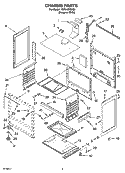 CHASSIS PARTS Diagram and Parts List for YSF315PEMQ1  Whirlpool Range