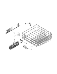 Lower Rack Parts Diagram and Parts List for KUDE70FXBL6  KitchenAid Dishwasher