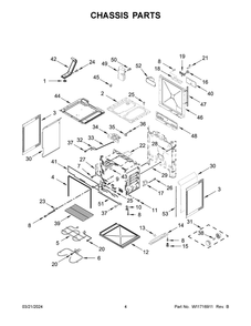 Chassis Parts Diagram and Parts List for WEC310S0LS3  Whirlpool Range
