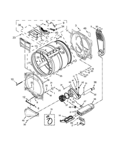 Bulkhead Parts Diagram and Parts List for 11068132413  Kenmore Dryer