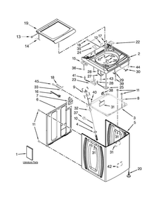Top And Cabinet Parts Diagram and Parts List for 11028103310  Kenmore Washer