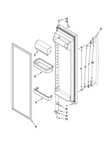 Refrigerator Door Parts Diagram and Parts List for 10641563805  Kenmore Refrigerator
