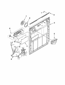 Inner Door Parts Diagram and Parts List for 66513033K112  Kenmore Dishwasher
