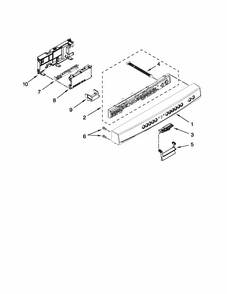 Control Panel And Latch Parts Diagram and Parts List for 66515049K111  Kenmore Dishwasher