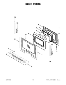 Door Parts Diagram and Parts List for WFG550S0HV3  Whirlpool Range