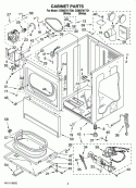 CABINET PARTS Diagram and Parts List for CGM2761TQ0  Whirlpool Dryer
