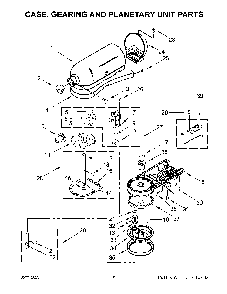Case, Gearing And Planetary Unit Parts Diagram and Parts List for 7KSM195PSZHI0  KitchenAid Mixer