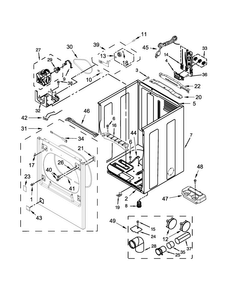 Cabinet Parts Diagram and Parts List for 7MWGD8500EC0  Whirlpool Dryer
