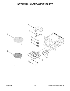 06 - Internal Microwave Parts Diagram and Parts List for JMC2430LL01  Whirlpool Microwave