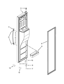 Freezer Door Parts Diagram and Parts List for 10651782412  Kenmore Refrigerator