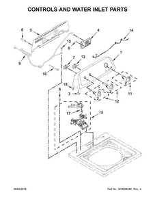 Controls And Water Inlet Parts Diagram and Parts List for ITW4871FW0  Inglis Washer