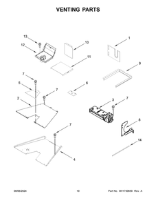 06 - Venting Parts Diagram and Parts List for KFGC506JPA07  Whirlpool Range