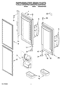 REFRIGERATOR DOOR PARTS Diagram and Parts List for GX5FHDXTB00  Whirlpool Refrigerator