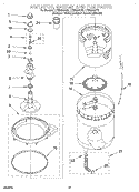 AGITATOR, BASKET, AND TUB Diagram and Parts List for LTE6234DQ2  Whirlpool Washer Dryer Combo