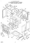 CHASSIS Diagram and Parts List for GR395LXGQ1  Whirlpool Range