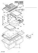 SHELF PARTS, OPTIONAL PARTS (NOT INCLUDED) Diagram and Parts List for 8GT2FTKXSS01  Whirlpool Refrigerator