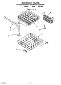 DISHRACK PARTS, OPTIONAL PARTS (NOT INCLUDED) Diagram and Parts List for DU860SWSS0  Whirlpool Dishwasher