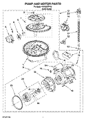 PUMP AND MOTOR PARTS Diagram and Parts List for KUDS03FTPA3  KitchenAid Dishwasher