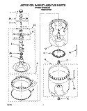 AGITATOR, BASKET AND TUB Diagram and Parts List for GSW9545JQ0  Whirlpool Washer