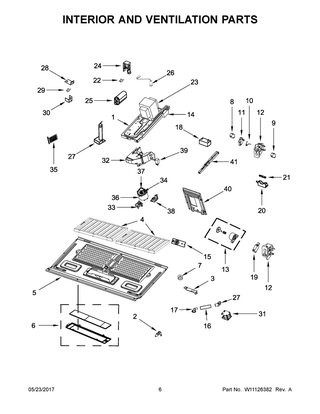 Interior And Ventilation Parts Diagram and Parts List for YKMHP519ES1  Whirlpool Microwave