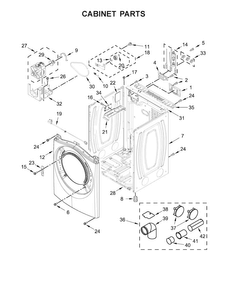 Cabinet Parts Diagram and Parts List for WED85HEFC0  Whirlpool Dryer