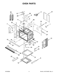 03 - Oven Parts Diagram and Parts List for JMW2427LL03  Whirlpool Microwave Oven Combo
