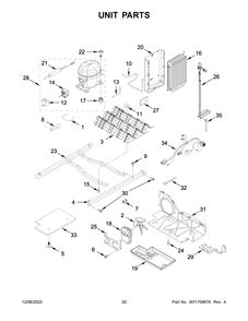 Unit Parts Diagram and Parts List for WRS311SDHB09  Whirlpool Refrigerator