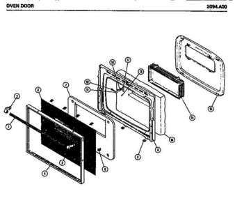 05 - OVEN DOOR Diagram and Parts List for 3094A00  Whirlpool Range