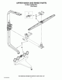 UPPER WASH AND RINSE PARTS Diagram and Parts List for KUDE40FXPA4  KitchenAid Dishwasher