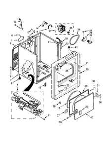 Cabinet Parts Diagram and Parts List for 110C72442510  Kenmore Dryer