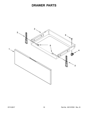 06 - DRAWER PARTS Diagram and Parts List for WFE525S0HV0  Whirlpool Range
