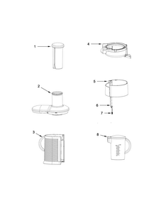 Attachment Parts Diagram and Parts List for 5KVJ0333ANA0  KitchenAid Juicer