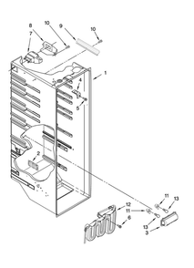 Refrigerator Liner Parts Diagram and Parts List for 10659432801  Kenmore Refrigerator