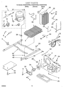 Unit Diagram and Parts List for OEMED25RFXFW03  Whirlpool Refrigerator