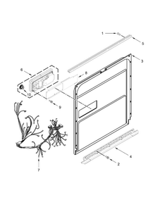 Inner Door Parts Diagram and Parts List for KDTM504EPA1  KitchenAid Dishwasher