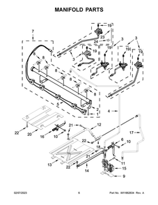 Manifold Parts Diagram and Parts List for WFG550S0HV3  Whirlpool Range